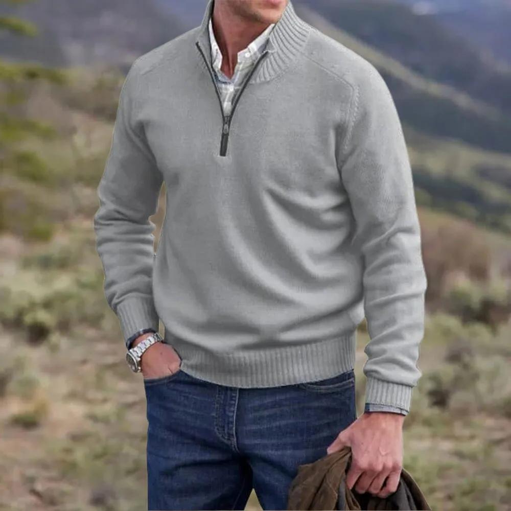 Men's Luxury Soft Knit Quarter Zip Jumper