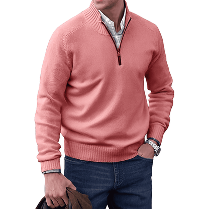 Men's Luxury Soft Knit Quarter Zip Jumper