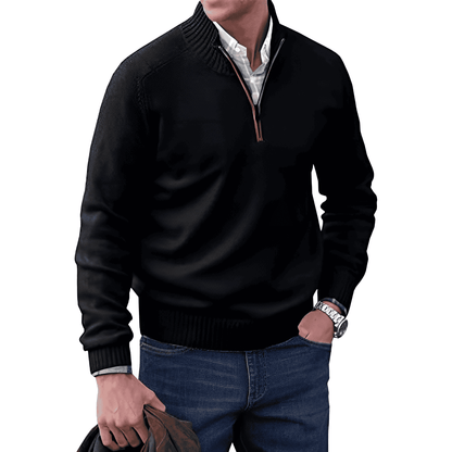 Men's Luxury Soft Knit Quarter Zip Jumper