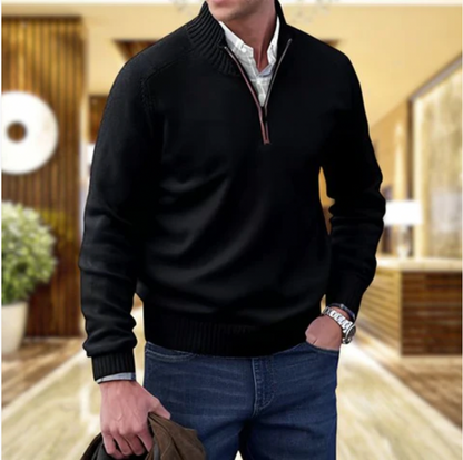 Men's Luxury Soft Knit Quarter Zip Jumper