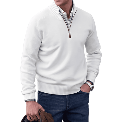 Men's Luxury Soft Knit Quarter Zip Jumper