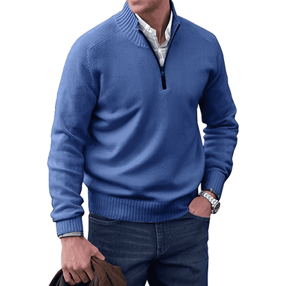 Men's Luxury Soft Knit Quarter Zip Jumper