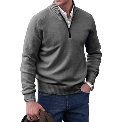 Men's Luxury Soft Knit Quarter Zip Jumper
