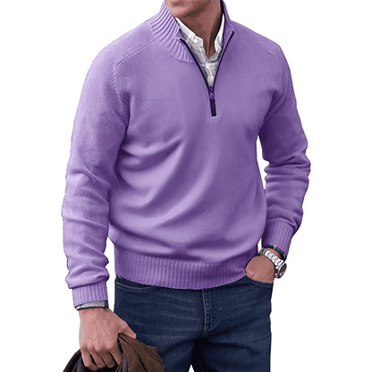 Men's Luxury Soft Knit Quarter Zip Jumper