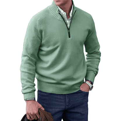 Men's Luxury Soft Knit Quarter Zip Jumper