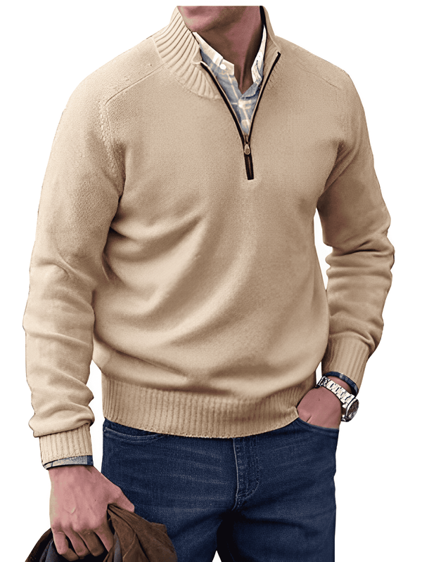 Men's Luxury Soft Knit Quarter Zip Jumper