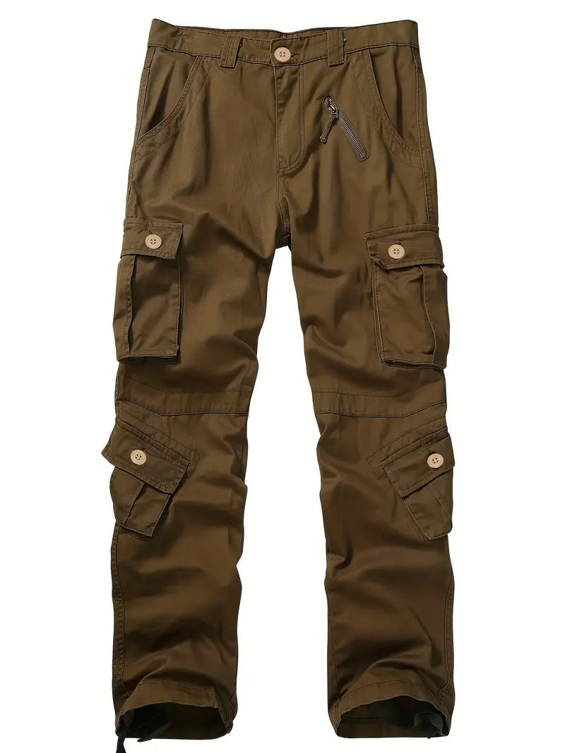 Men's Relaxed Fit Multi Pocket Cargo Trousers