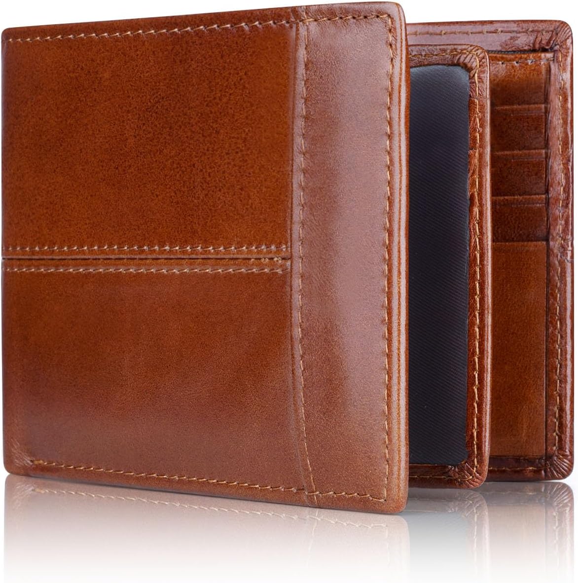 Men's RFID Blocking Leather Bifold Wallet