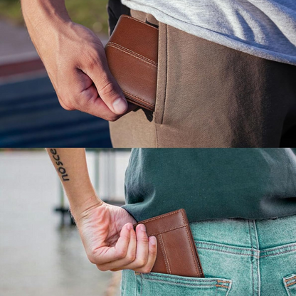 Men's RFID Blocking Leather Bifold Wallet