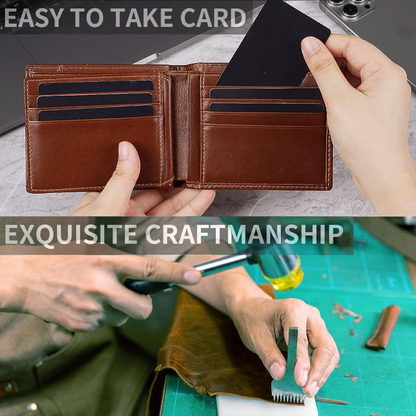 Men's RFID Blocking Leather Bifold Wallet