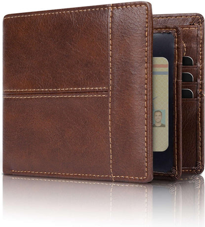 Men's RFID Blocking Leather Bifold Wallet