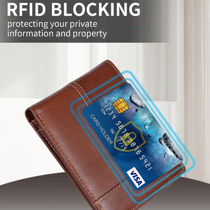 Men's RFID Blocking Leather Bifold Wallet