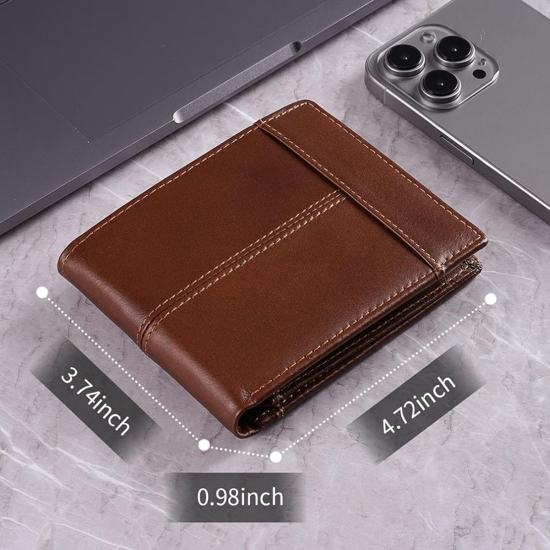 Men's RFID Blocking Leather Bifold Wallet