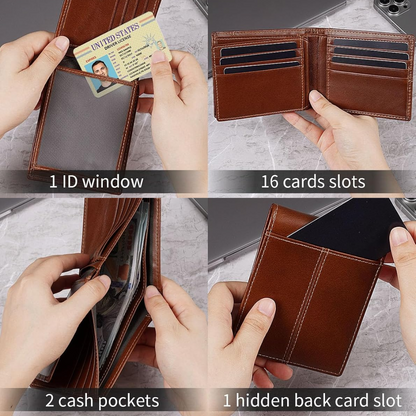 Men's RFID Blocking Leather Bifold Wallet