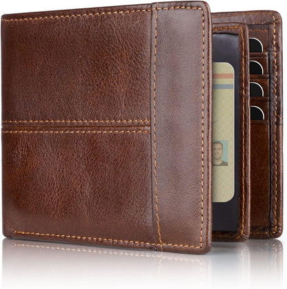 Men's RFID Blocking Leather Bifold Wallet