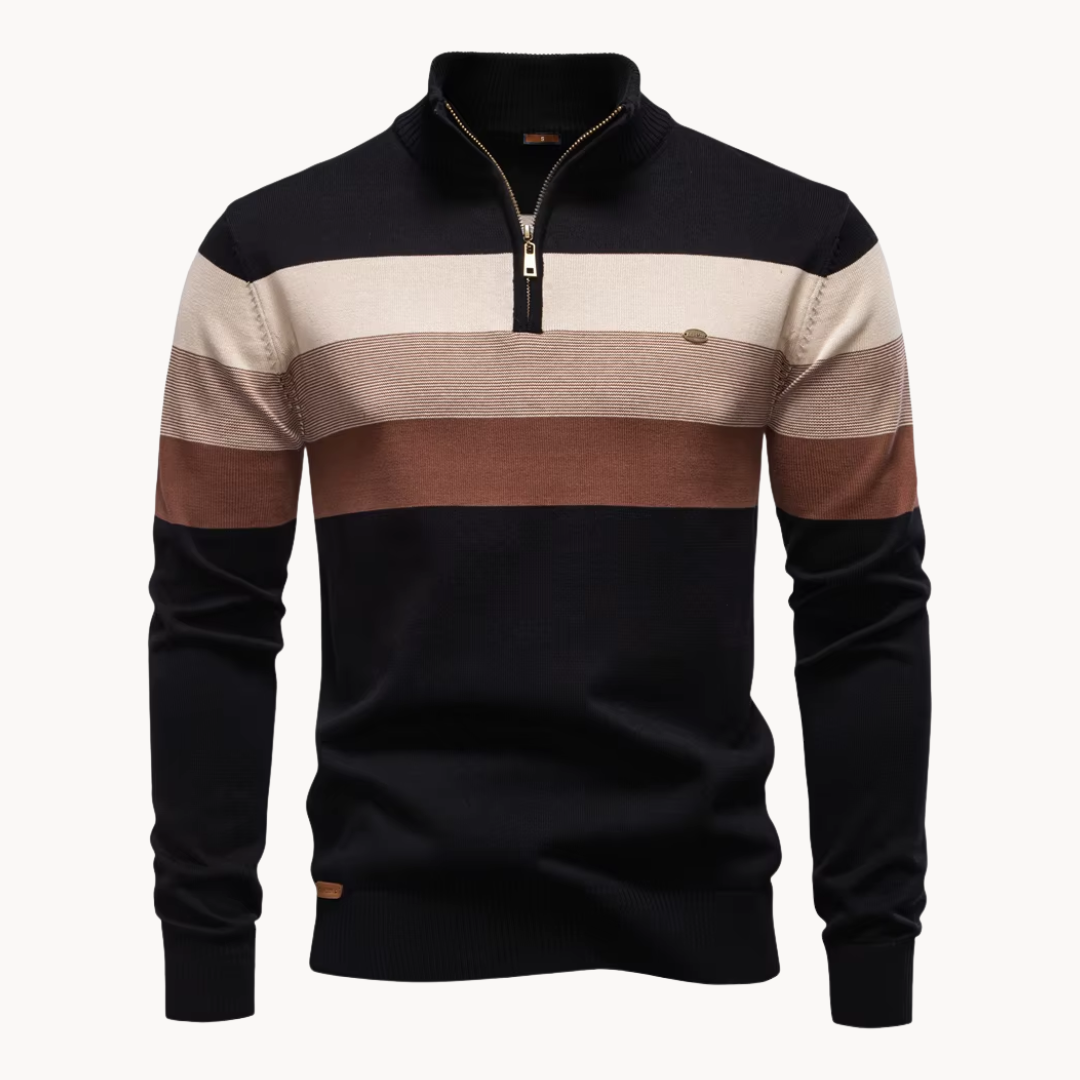 Men's Slim Fit Cotton Quarter Zip Jumper