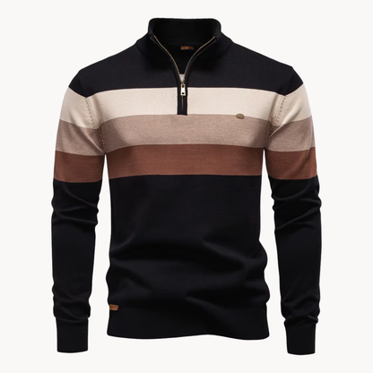 Men's Slim Fit Cotton Quarter Zip Jumper