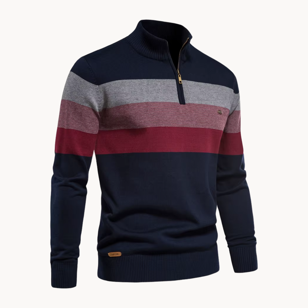 Men's Slim Fit Cotton Quarter Zip Jumper