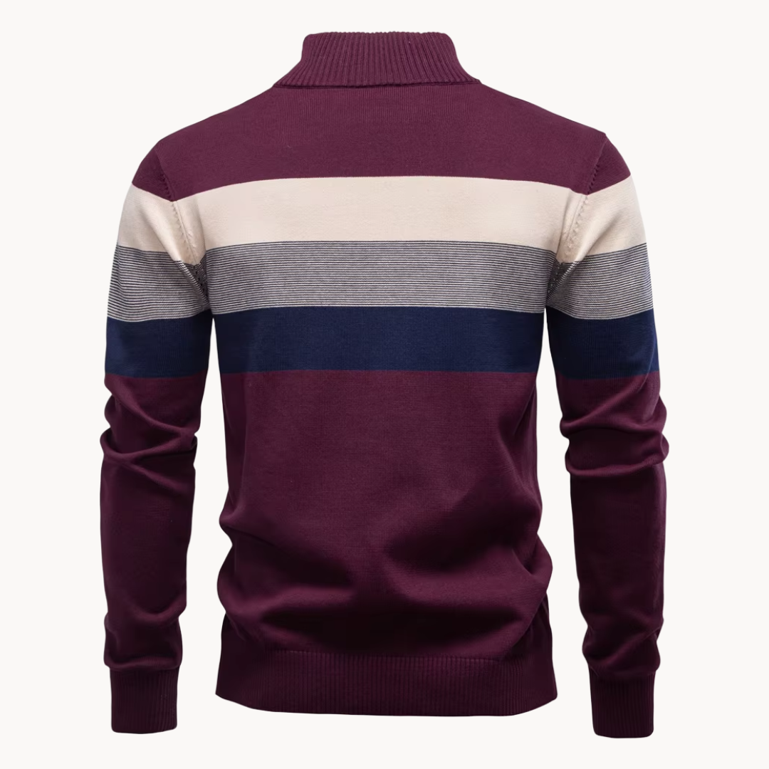 Men's Slim Fit Cotton Quarter Zip Jumper