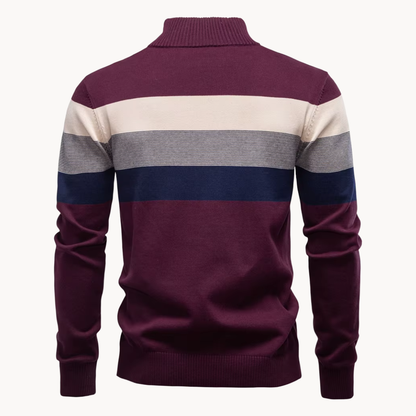 Men's Slim Fit Cotton Quarter Zip Jumper
