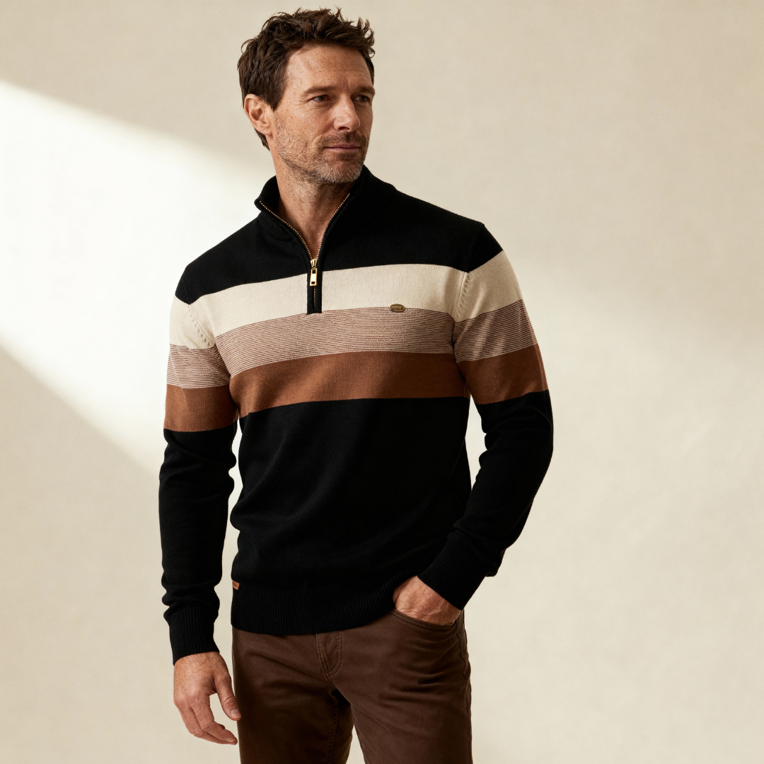Men's Slim Fit Cotton Quarter Zip Jumper