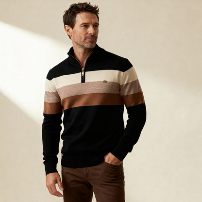 Men's Slim Fit Cotton Quarter Zip Jumper