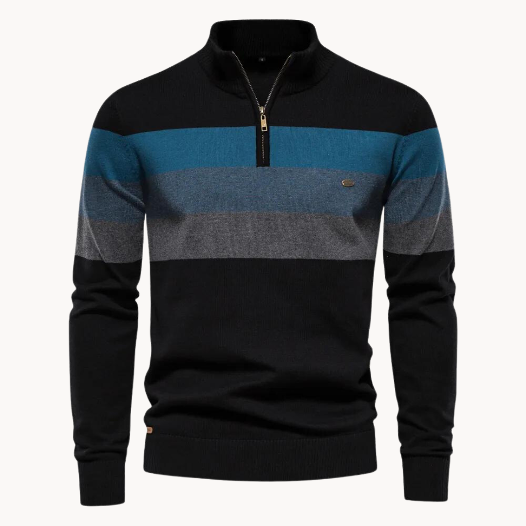 Men's Slim Fit Cotton Quarter Zip Jumper