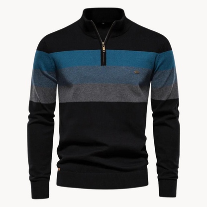 Men's Slim Fit Cotton Quarter Zip Jumper