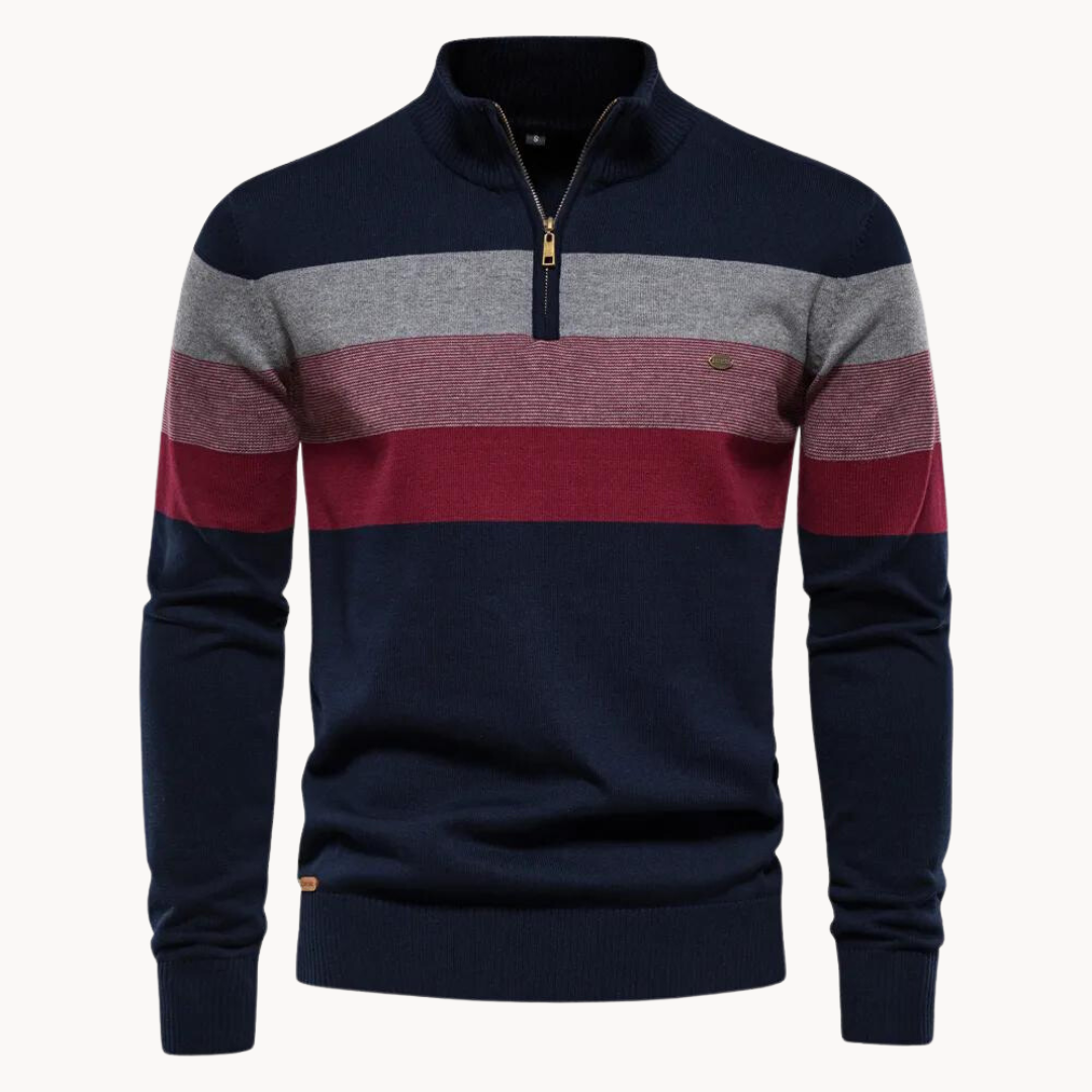 Men's Slim Fit Cotton Quarter Zip Jumper
