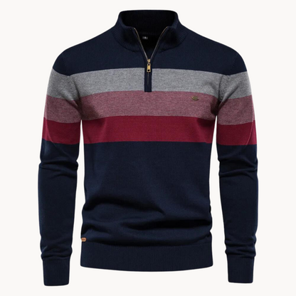 Men's Slim Fit Cotton Quarter Zip Jumper