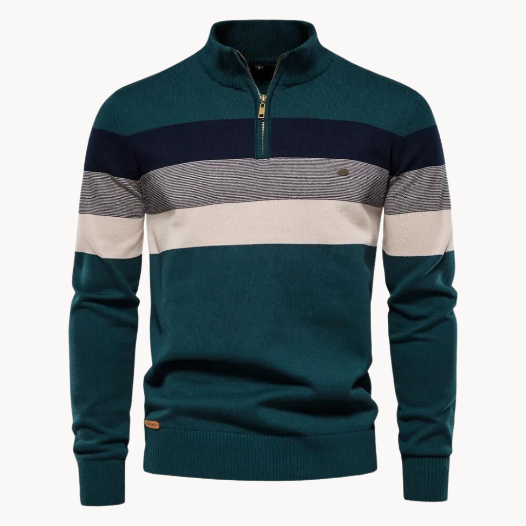 Men's Slim Fit Cotton Quarter Zip Jumper