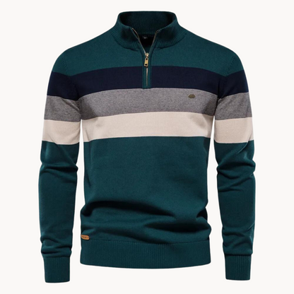 Men's Slim Fit Cotton Quarter Zip Jumper