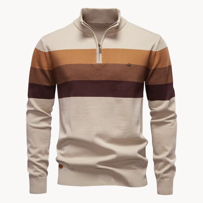 Men's Slim Fit Cotton Quarter Zip Jumper