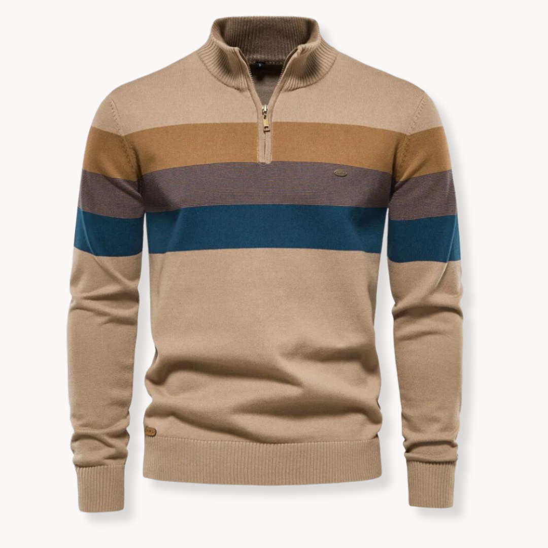 Men's Slim Fit Cotton Quarter Zip Jumper