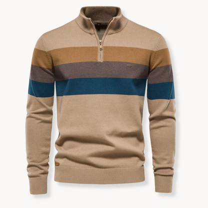 Men's Slim Fit Cotton Quarter Zip Jumper
