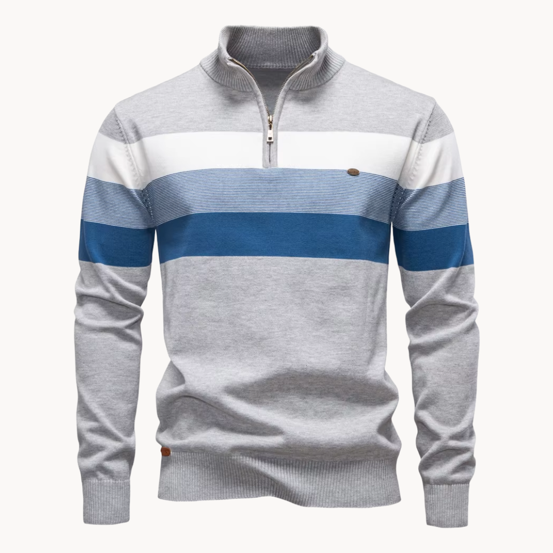 Men's Slim Fit Cotton Quarter Zip Jumper