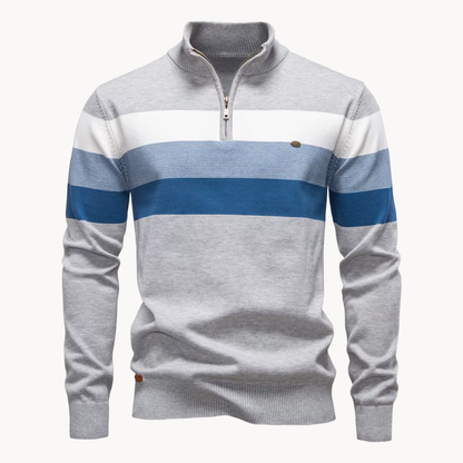 Men's Slim Fit Cotton Quarter Zip Jumper