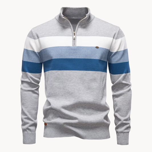 Men's Slim Fit Cotton Quarter Zip Jumper