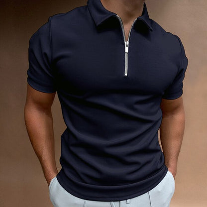 Men’s Slim Fit Quarter Zip Polo Shirt