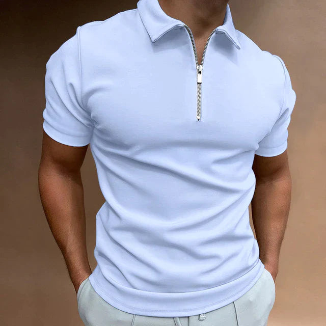 Men’s Slim Fit Quarter Zip Polo Shirt