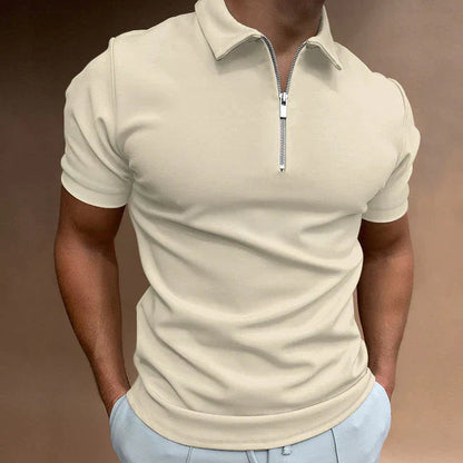 Men’s Slim Fit Quarter Zip Polo Shirt