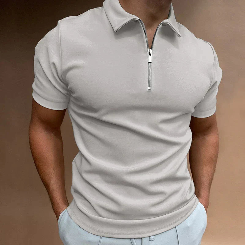 Men’s Slim Fit Quarter Zip Polo Shirt