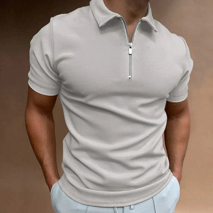 Men’s Slim Fit Quarter Zip Polo Shirt