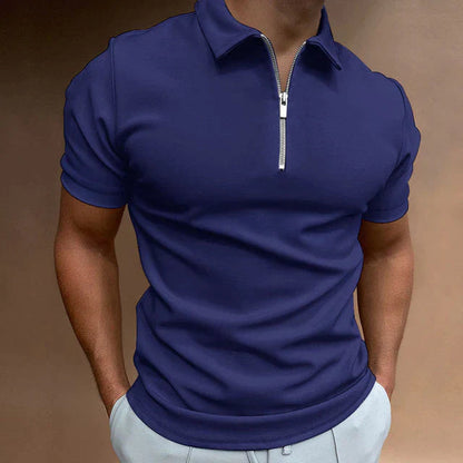 Men’s Slim Fit Quarter Zip Polo Shirt
