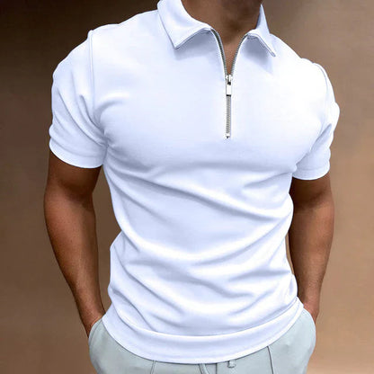 Men’s Slim Fit Quarter Zip Polo Shirt