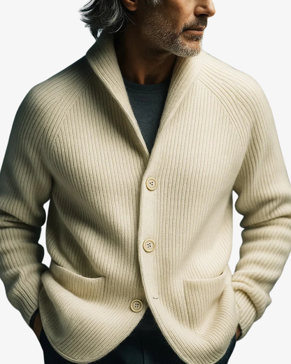 Men's Tailored Button Front Knit Cardigan