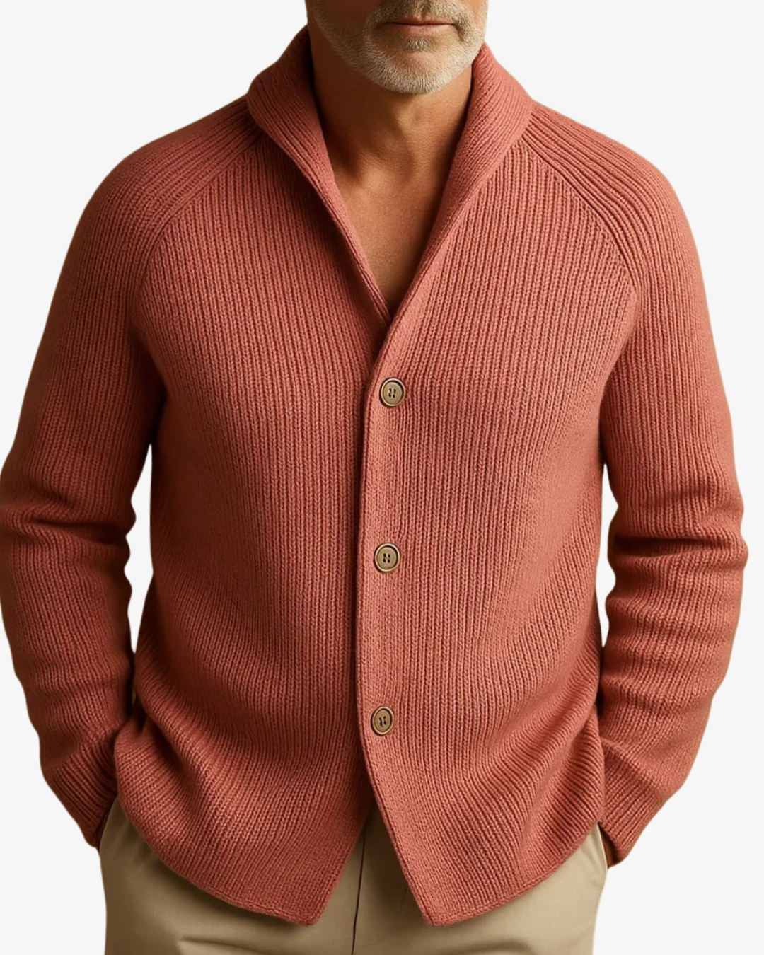 Men's Tailored Button Front Knit Cardigan