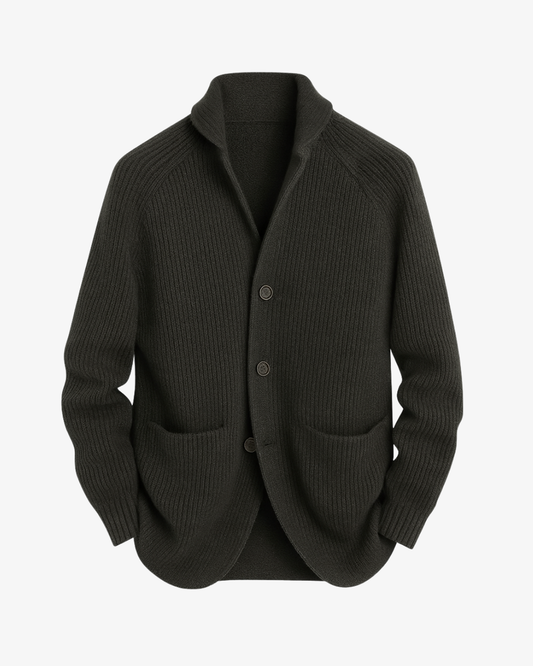Men's Tailored Button Front Knit Cardigan