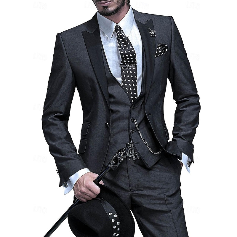 Men's Three Piece Suit With Blazer & Waistcoat