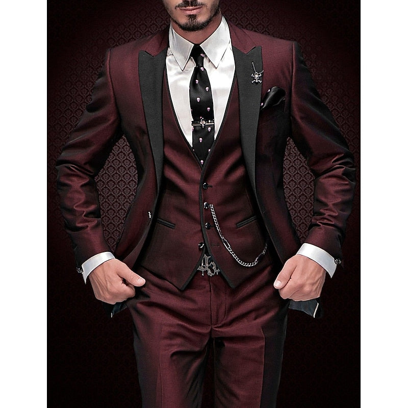 Men's Three Piece Suit With Blazer & Waistcoat